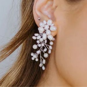 Untamed Petals Moore Earrings- Worn once-Like New, Freshwater Pearls